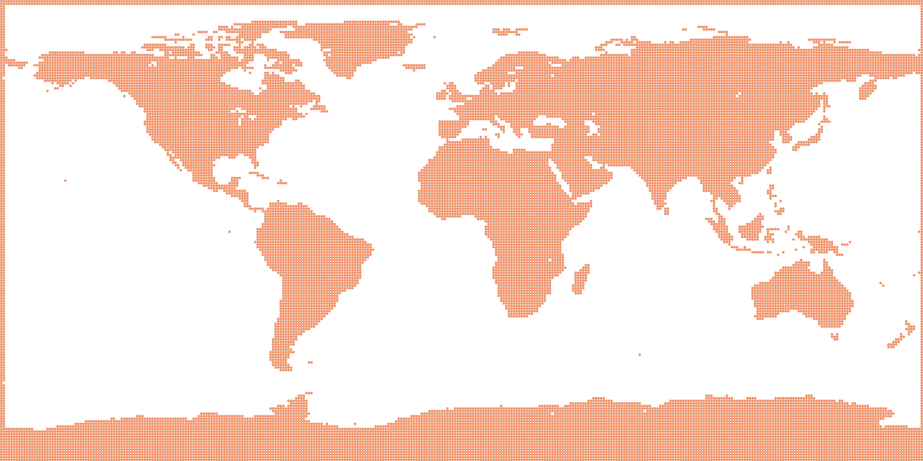 Dotted world map showing arari export reach across multiple regions